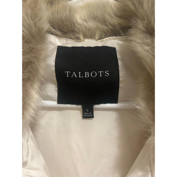 NWOT Talbots Women’s White Down Feather Vest Coat Size Large - Picture 7 of 7